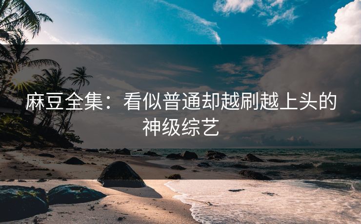 麻豆全集：看似普通却越刷越上头的神级综艺  第1张