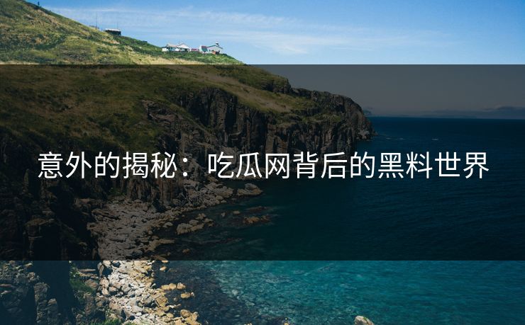 意外的揭秘：吃瓜网背后的黑料世界  第1张