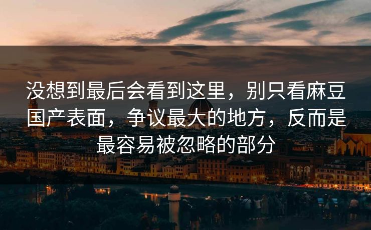 没想到最后会看到这里，别只看麻豆国产表面，争议最大的地方，反而是最容易被忽略的部分  第1张