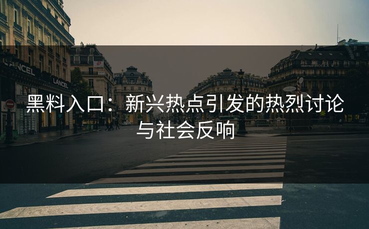 黑料入口:新兴热点引发的热烈讨论与社会反响 第1张 黑料入口:新兴热点引发的热烈讨论与社会反响 第1张
